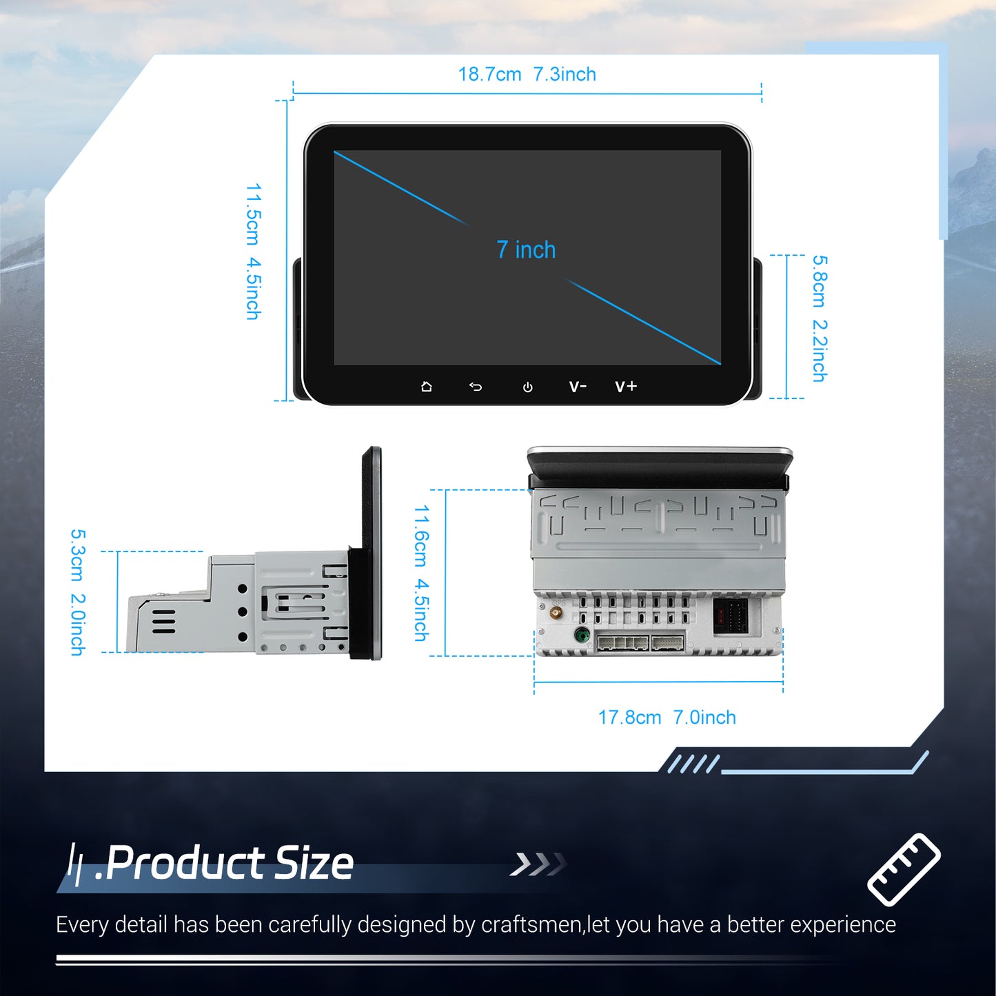 Player Auto universal 1DIN, 2+32GB, Android 15, CarPlay si Android Auto, Topway, USB, Bluetooth ecran 7 inch negru