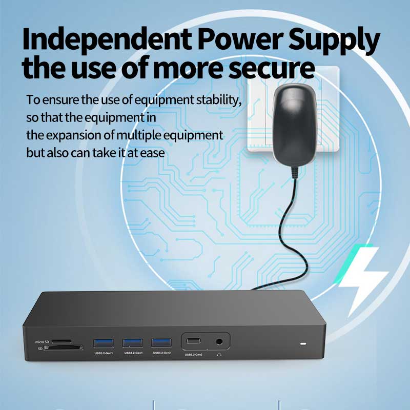 Docking Station USB-C 14-in-1 cu HDMI 4K, LAN Gigabit, USB 3.2 Gen2, Audio 3.5mm, Cititor Card TF