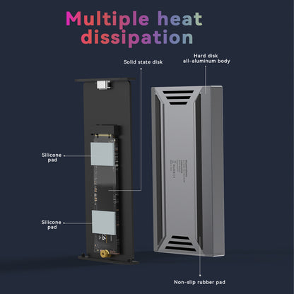 Cititor SSD M.2 NVMe & SATA, USB 3.2 Type-C 10Gbps, Aluminiu, Compatibil Windows/Mac/Linux/Android, Suport SSD 2230/2242/2260/2280