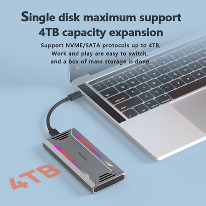 Cititor SSD M.2 NVMe & SATA, USB 3.2 Type-C 10Gbps, Aluminiu, Compatibil Windows/Mac/Linux/Android, Suport SSD 2230/2242/2260/2280