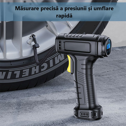 Compresor Aer Portabil 150 PSI - Display Digital LED și Auto-Stop, Umflare Anvelope Auto/Moto/Biciclete
