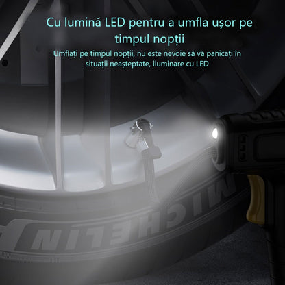 Compresor Aer Portabil 150 PSI - Display Digital LED și Auto-Stop, Umflare Anvelope Auto/Moto/Biciclete