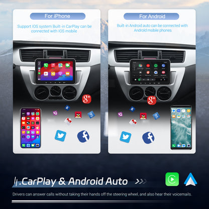 Player Auto universal 1DIN, 2+32GB, Android 15, CarPlay si Android Auto, Topway, USB, Bluetooth ecran 7 inch negru