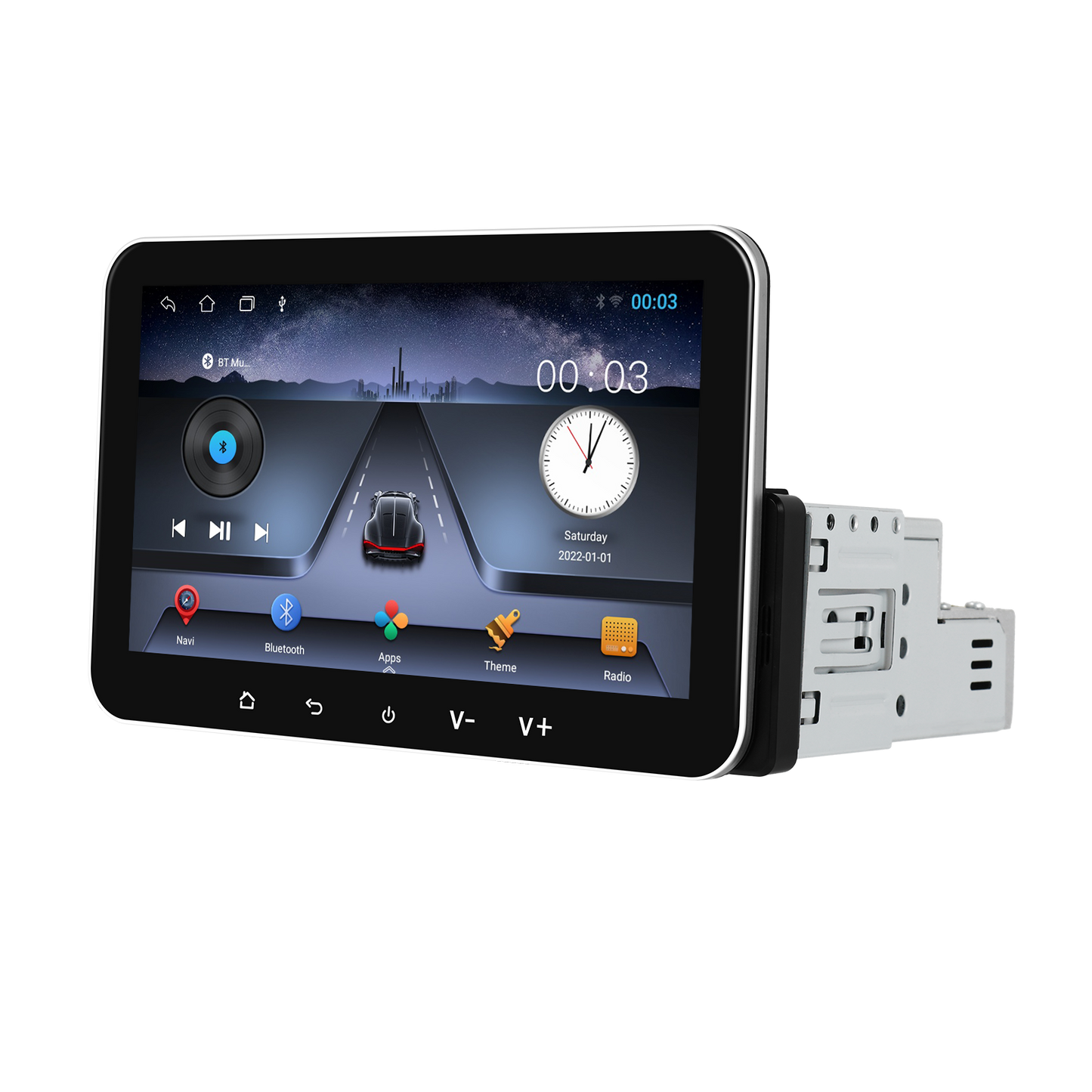 Player Auto universal 1DIN, 2+32GB, Android 15, CarPlay si Android Auto, Topway, USB, Bluetooth ecran 7 inch negru