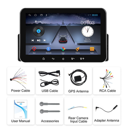 Player Auto universal 1DIN, 2+32GB, Android 15, CarPlay si Android Auto, Topway, USB, Bluetooth ecran 7 inch negru