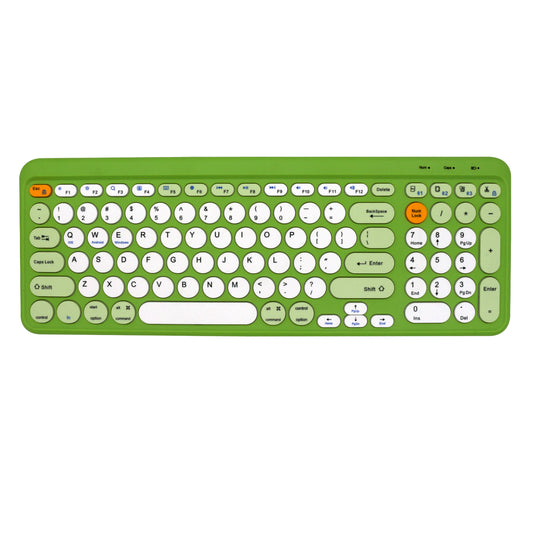 Tastatură wireless Bluetooth 5.0/2.4G, multi-device, acumulator reîncărcabil, autonomie 45h, slim, compatibilă Windows, Mac, Android, iOS culoare gri si verde