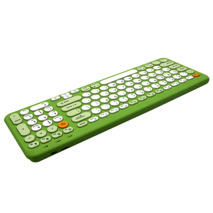 Tastatură wireless Bluetooth 5.0/2.4G, multi-device, acumulator reîncărcabil, autonomie 45h, slim, compatibilă Windows, Mac, Android, iOS culoare gri si verde