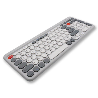 Tastatură wireless Bluetooth 5.0/2.4G, multi-device, acumulator reîncărcabil, autonomie 45h, slim, compatibilă Windows, Mac, Android, iOS culoare gri si verde