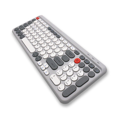 Tastatură wireless Bluetooth 5.0/2.4G, multi-device, acumulator reîncărcabil, autonomie 45h, slim, compatibilă Windows, Mac, Android, iOS culoare gri si verde