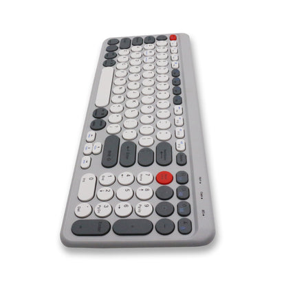 Tastatură wireless Bluetooth 5.0/2.4G, multi-device, acumulator reîncărcabil, autonomie 45h, slim, compatibilă Windows, Mac, Android, iOS culoare gri si verde