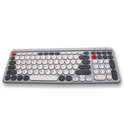 Tastatură wireless Bluetooth 5.0/2.4G, multi-device, acumulator reîncărcabil, autonomie 45h, slim, compatibilă Windows, Mac, Android, iOS culoare gri si verde