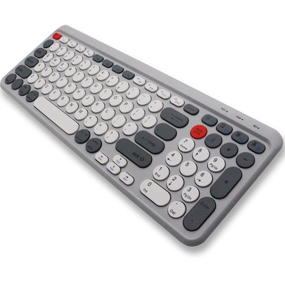 Tastatură wireless Bluetooth 5.0/2.4G, multi-device, acumulator reîncărcabil, autonomie 45h, slim, compatibilă Windows, Mac, Android, iOS culoare gri si verde