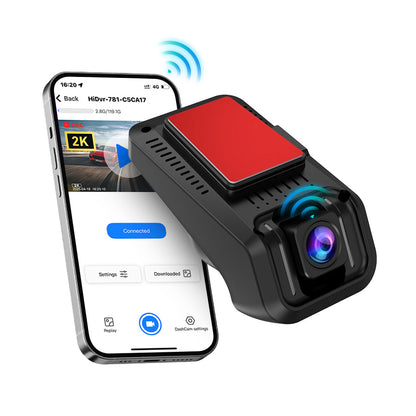 Cameră Auto DVR 2K – Wi-Fi Integrat, Monitorizare 24/7, G-Senzor și Înregistrare Continuă