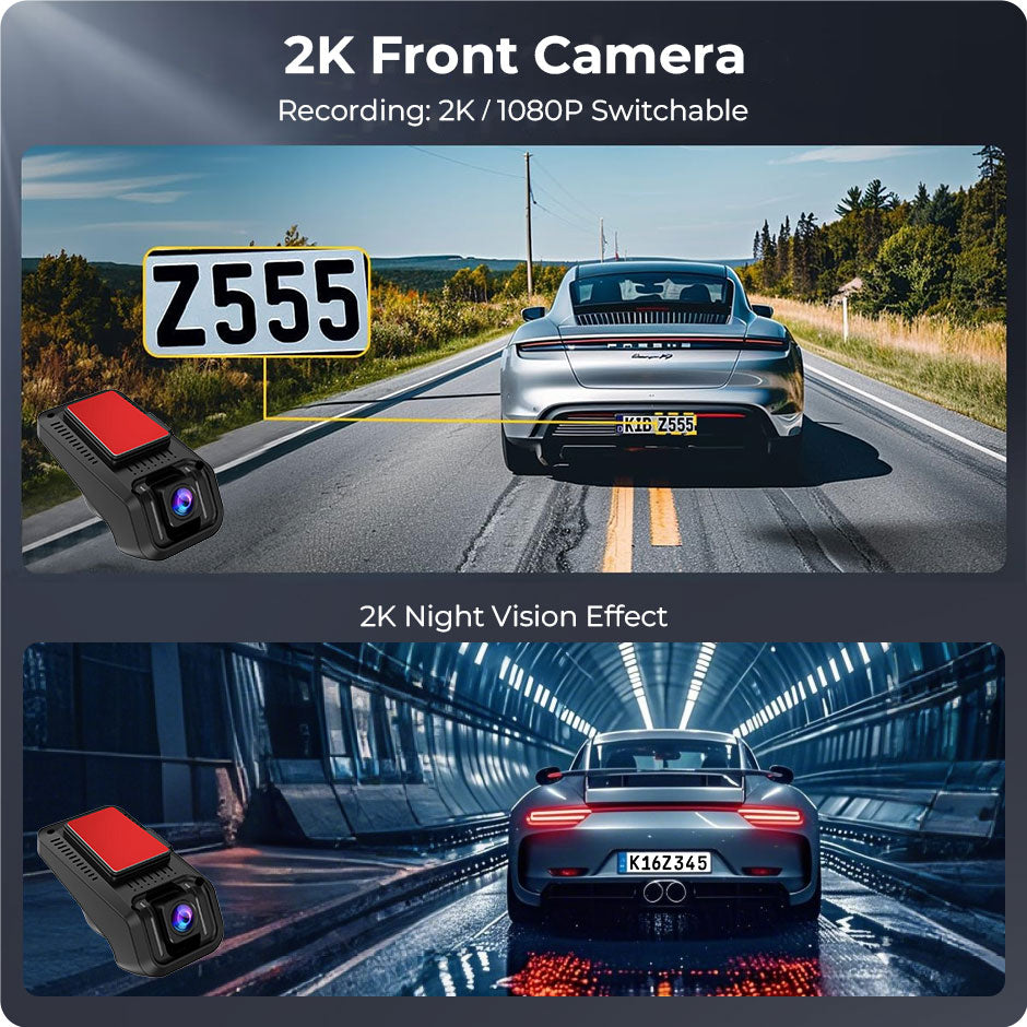 Cameră Auto DVR 2K – Wi-Fi Integrat, Monitorizare 24/7, G-Senzor și Înregistrare Continuă