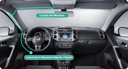 Cameră Auto 2K Smart cu WiFi – Viziune Nocturnă, G-Sensor și Supraveghere Parcare Non-Stop