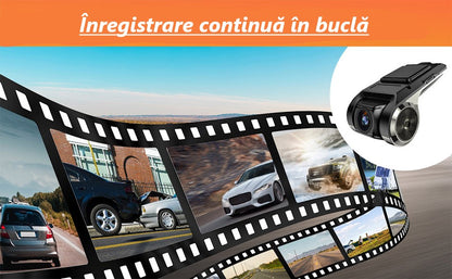 Cameră Auto DVR Minimalistă – 720P HD, Funcții Inteligente, Ideală pentru Android