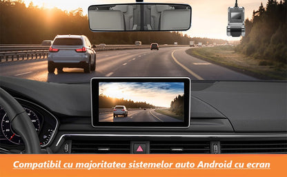 Cameră Auto DVR Minimalistă – 720P HD, Funcții Inteligente, Ideală pentru Android