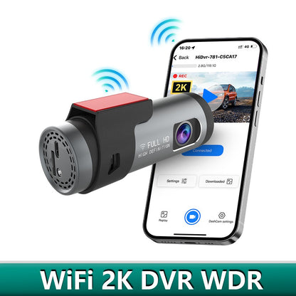 Cameră Auto 2K Smart cu WiFi – Viziune Nocturnă, G-Sensor și Supraveghere Parcare Non-Stop