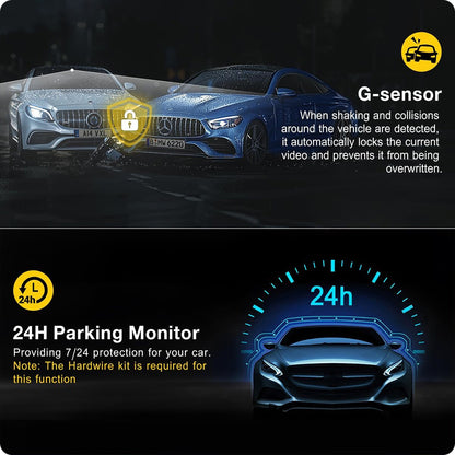 Cameră Auto 2K Smart cu WiFi – Viziune Nocturnă, G-Sensor și Supraveghere Parcare Non-Stop