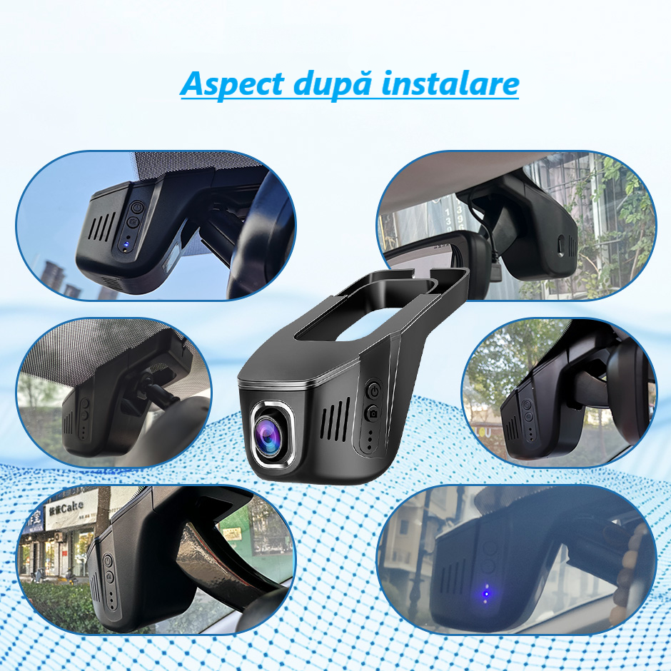 Cameră Auto Inteligentă 2K – WiFi 5GHz, Senzor de Impact și Supraveghere Permanentă