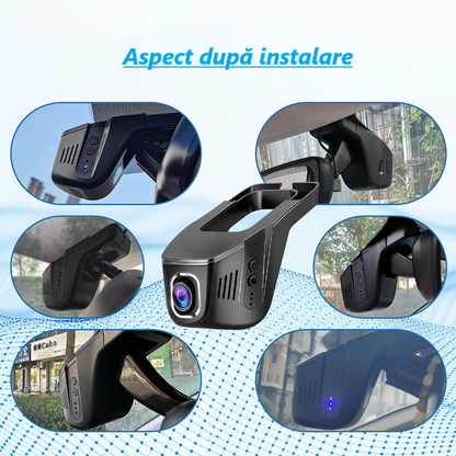 Cameră Auto Inteligentă 2K – WiFi 5GHz, Senzor de Impact și Supraveghere Permanentă