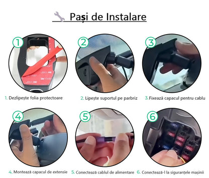 Cameră Auto Inteligentă 2K – WiFi 5GHz, Senzor de Impact și Supraveghere Permanentă