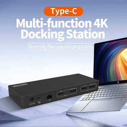 Docking Station USB-C 14-in-1 cu HDMI 4K, LAN Gigabit, USB 3.2 Gen2, Audio 3.5mm, Cititor Card TF