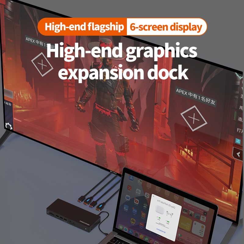 Docking Station USB-C 14-in-1 cu HDMI 4K, LAN Gigabit, USB 3.2 Gen2, Audio 3.5mm, Cititor Card TF