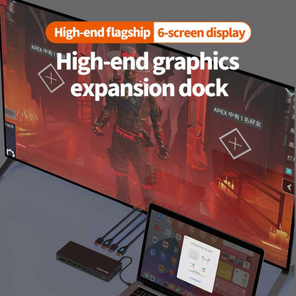 Docking Station USB-C 14-in-1 cu HDMI 4K, LAN Gigabit, USB 3.2 Gen2, Audio 3.5mm, Cititor Card TF