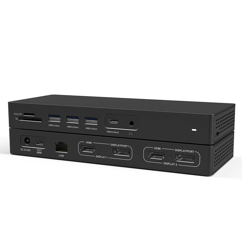 Docking Station USB-C 14-in-1 cu HDMI 4K, LAN Gigabit, USB 3.2 Gen2, Audio 3.5mm, Cititor Card TF