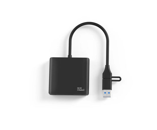 Adaptor USB-C/USB-A la Dual HDMI 4K + 1080P, Triple Display, Plug & Play – Compatibil Laptop & PC