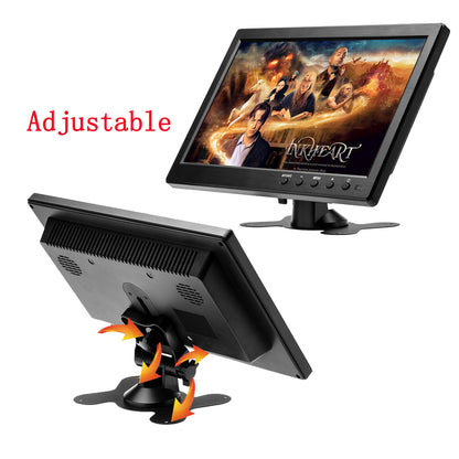 Monitor Display LCD HD ecran 10.1 Inch, conexiunie HDMI, VGA, RCA audio video, USB, difuzoare incorporate