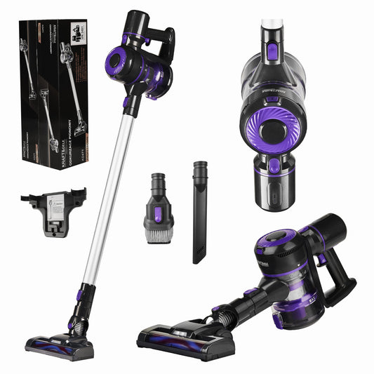 Aspirator Vertical Fără Fir 2-în-1, 22.2V Li-Ion, 0.8L, Putere Dublă, Perie Electrică cu LED