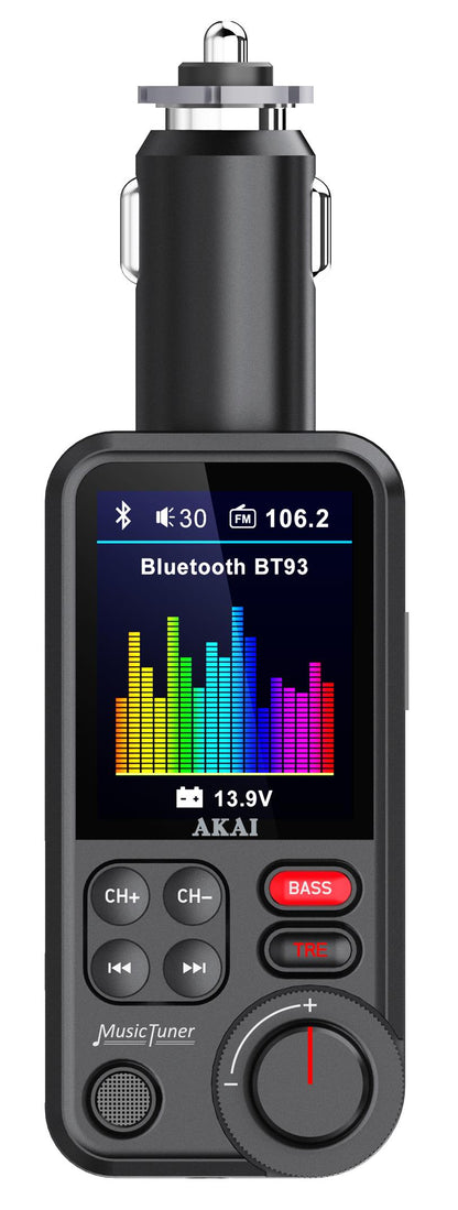 Modulator FM AKAI FMT-93BT pentru Mașină cu Bluetooth, Încărcare QC3.0 și Slot MicroSD