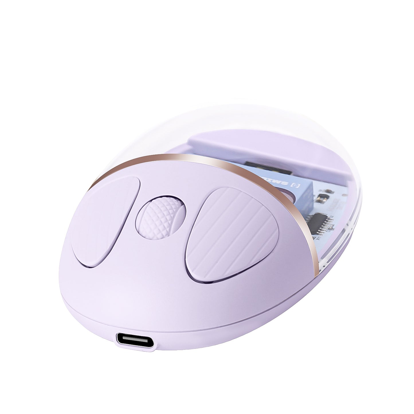 Mouse Wireless cu Afișaj LED, Iluminare RGB, Bluetooth & 2.4G, Reîncărcabil Type-C – Design Modern Cristal, culoare alb, roz și violet