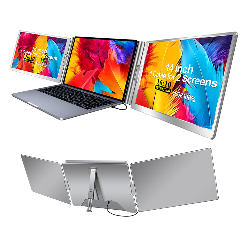 Monitor Dublu Portabil S688 14 inch IPS 1920x1200, USB-C, 100% sRGB, Compatibil Laptop Windows & Mac 12–17.3 inch
