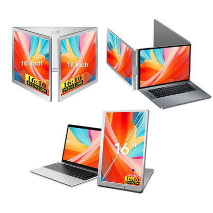 Monitor Dublu Portabil S900 16 inch IPS 1920x1200–USB-C, Aluminiu,Compatibil Laptop Windows&MAC 12-18.5 inch, Geantă Inclusă
