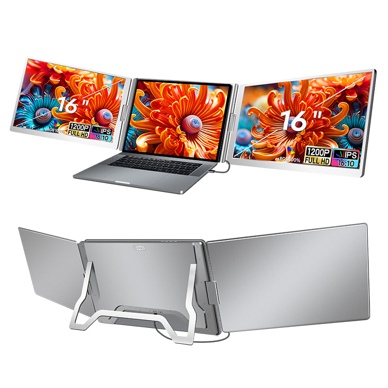 Monitor Dublu Portabil S900 16 inch IPS 1920x1200–USB-C, Aluminiu,Compatibil Laptop Windows&MAC 12-18.5 inch, Geantă Inclusă