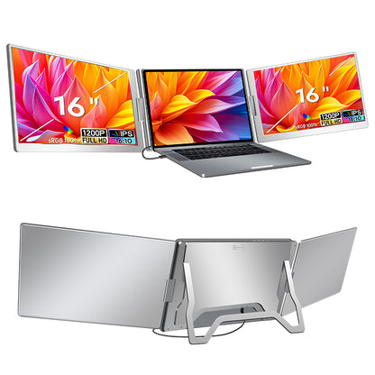 Monitor Dublu Portabil S900 16 inch IPS 1920x1200–USB-C, Aluminiu,Compatibil Laptop Windows&MAC 12-18.5 inch, Geantă Inclusă