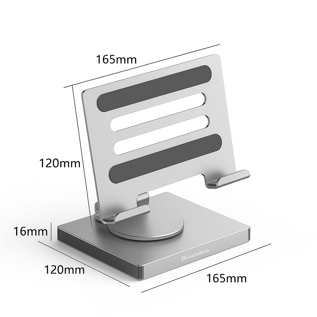 Suport Laptop/Tabletă cu Hub USB C 7-in 1, PD 100W HDMI 4K LAN Slot SDTF USB 3.0 Aluminiu grey