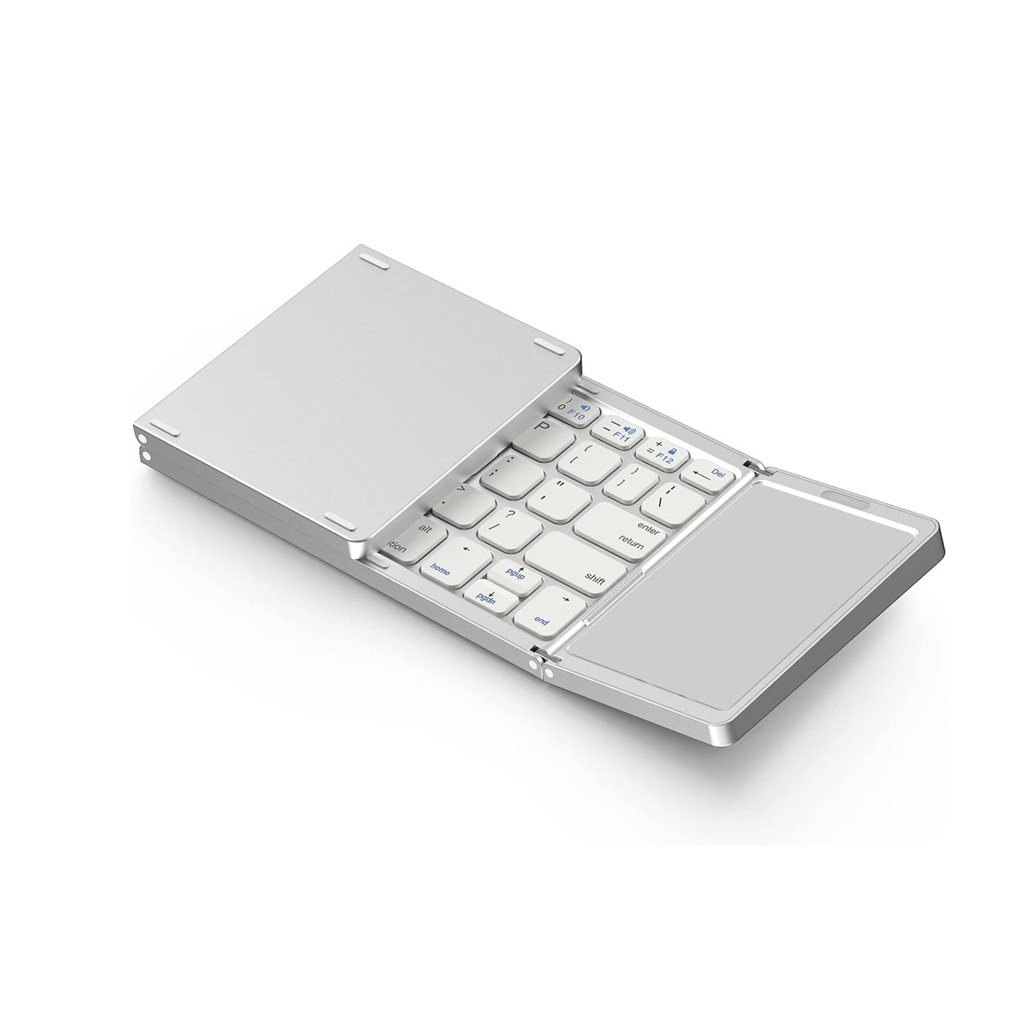 Tastatură Pliabilă Bluetooth cu Touchpad – Compatibilă iOS, Android, Windows, Mac, Ultra Compactă & Portabilă, culoare negru și silver
