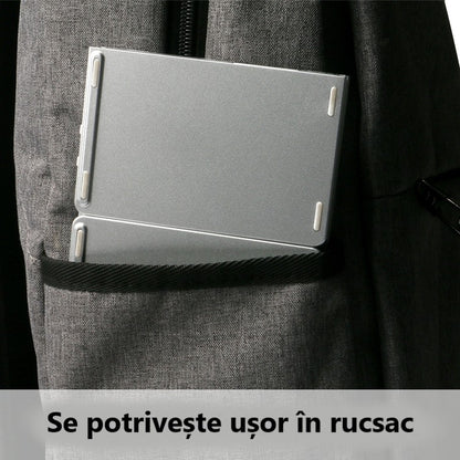 Tastatură Wireless Pliabilă Bluetooth 5.1 + 2.4G cu Touchpad Sensibil, Baterie Reîncărcabilă și Design Compact, culoare gri și silver