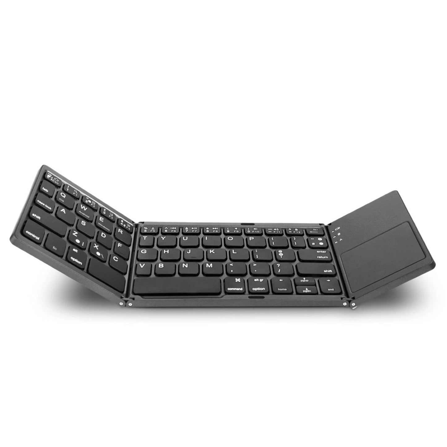 Tastatură Wireless Pliabilă Bluetooth 5.1 + 2.4G cu Touchpad Sensibil, Baterie Reîncărcabilă și Design Compact, culoare gri și silver