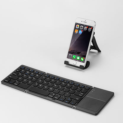 Tastatură Wireless Pliabilă Bluetooth 5.1 + 2.4G cu Touchpad Sensibil, Baterie Reîncărcabilă și Design Compact, culoare gri și silver