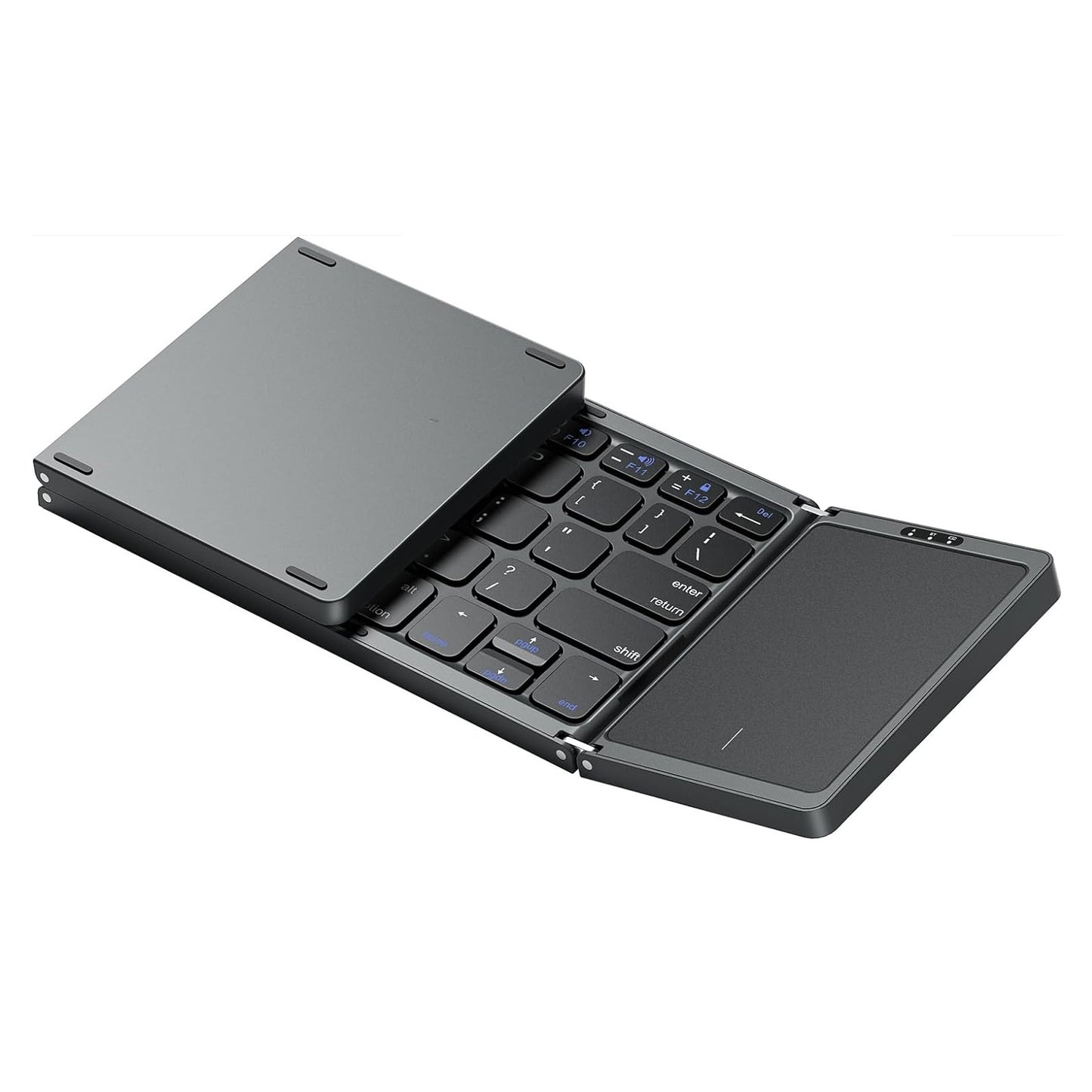 Tastatură Pliabilă Bluetooth cu Touchpad – Compatibilă iOS, Android, Windows, Mac, Ultra Compactă & Portabilă, culoare negru și silver