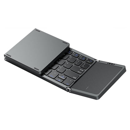 Tastatură Pliabilă Bluetooth cu Touchpad – Compatibilă iOS, Android, Windows, Mac, Ultra Compactă & Portabilă, culoare negru și silver