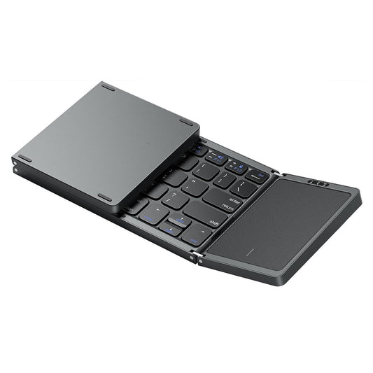Tastatură Pliabilă Bluetooth cu Touchpad – Compatibilă iOS, Android, Windows, Mac, Ultra Compactă & Portabilă, culoare negru și silver